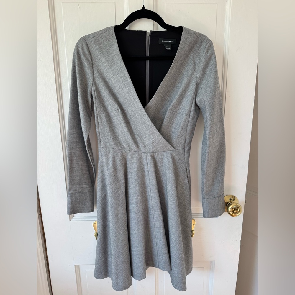 Club Monaco Gray Long Sleeve Dress
